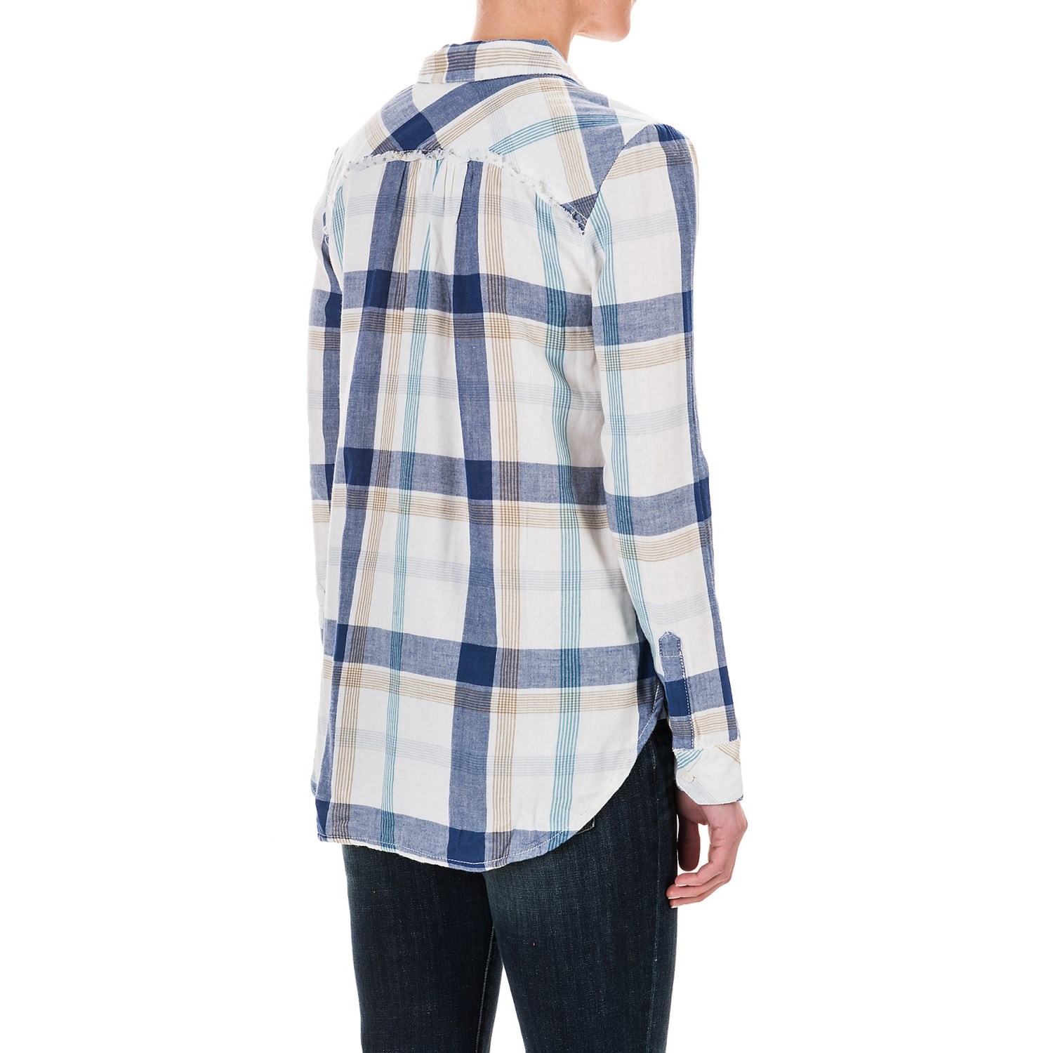 dylan Indigo Plaid Shirt Jacket - Long Sleeve (For Women)