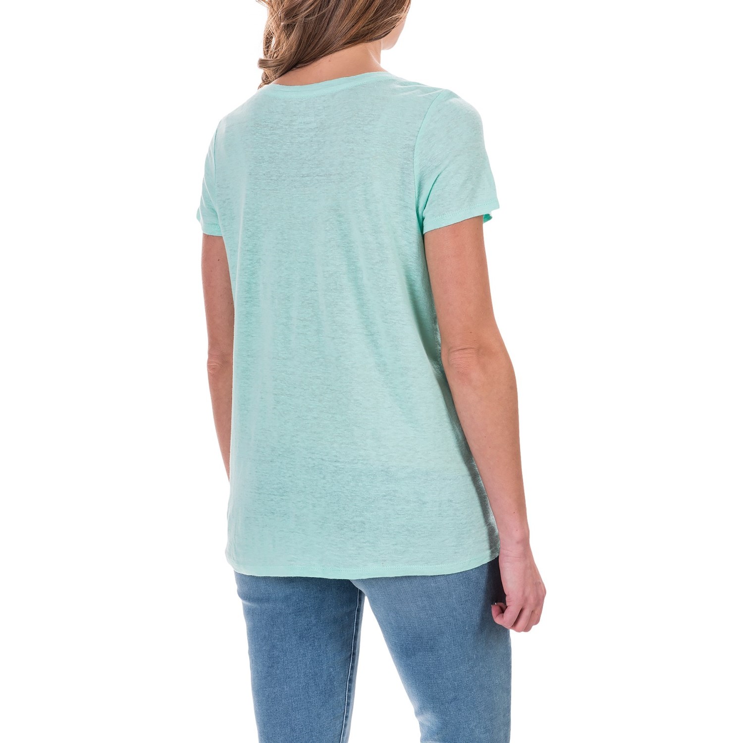 Linen-Rayon Asymmetrical Shirt - Short Sleeve(For Women)