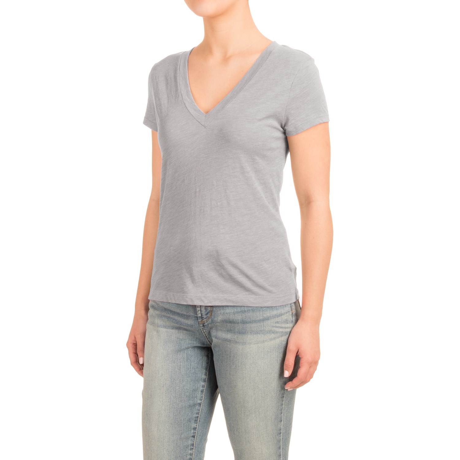 Knit V-Neck Shirt - Short Sleeve (For Women)