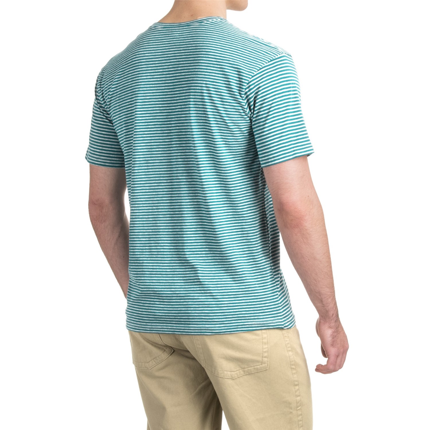 Striped Knit T-Shirt - Short Sleeve (For Men)