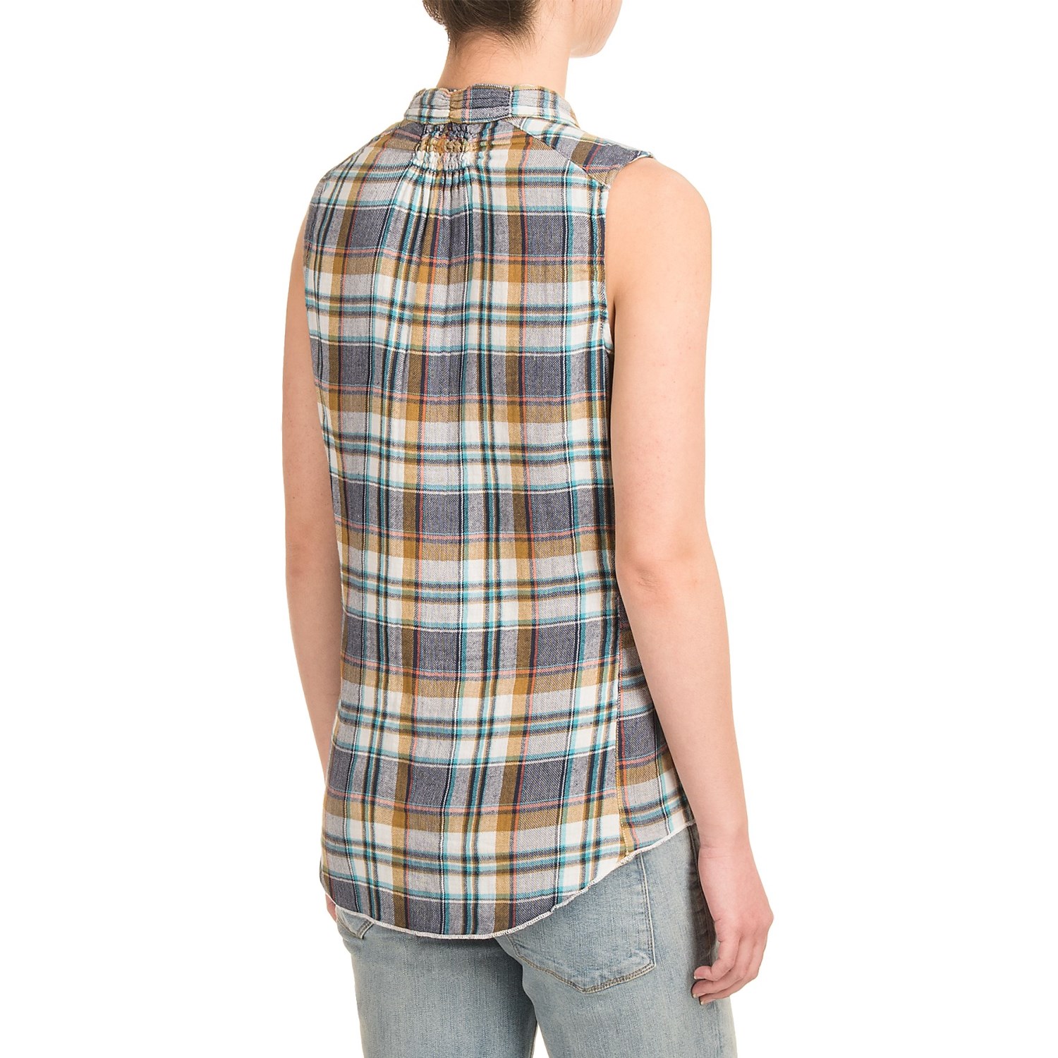 dylan Hippie Vibe Flannel Shirt - Sleeveless (For Women)