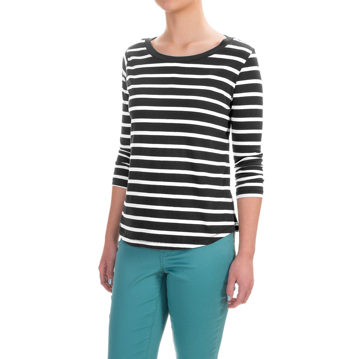 Workshop Republic Clothing Stripe Shirt - 3/4 Sleeve (For Women)