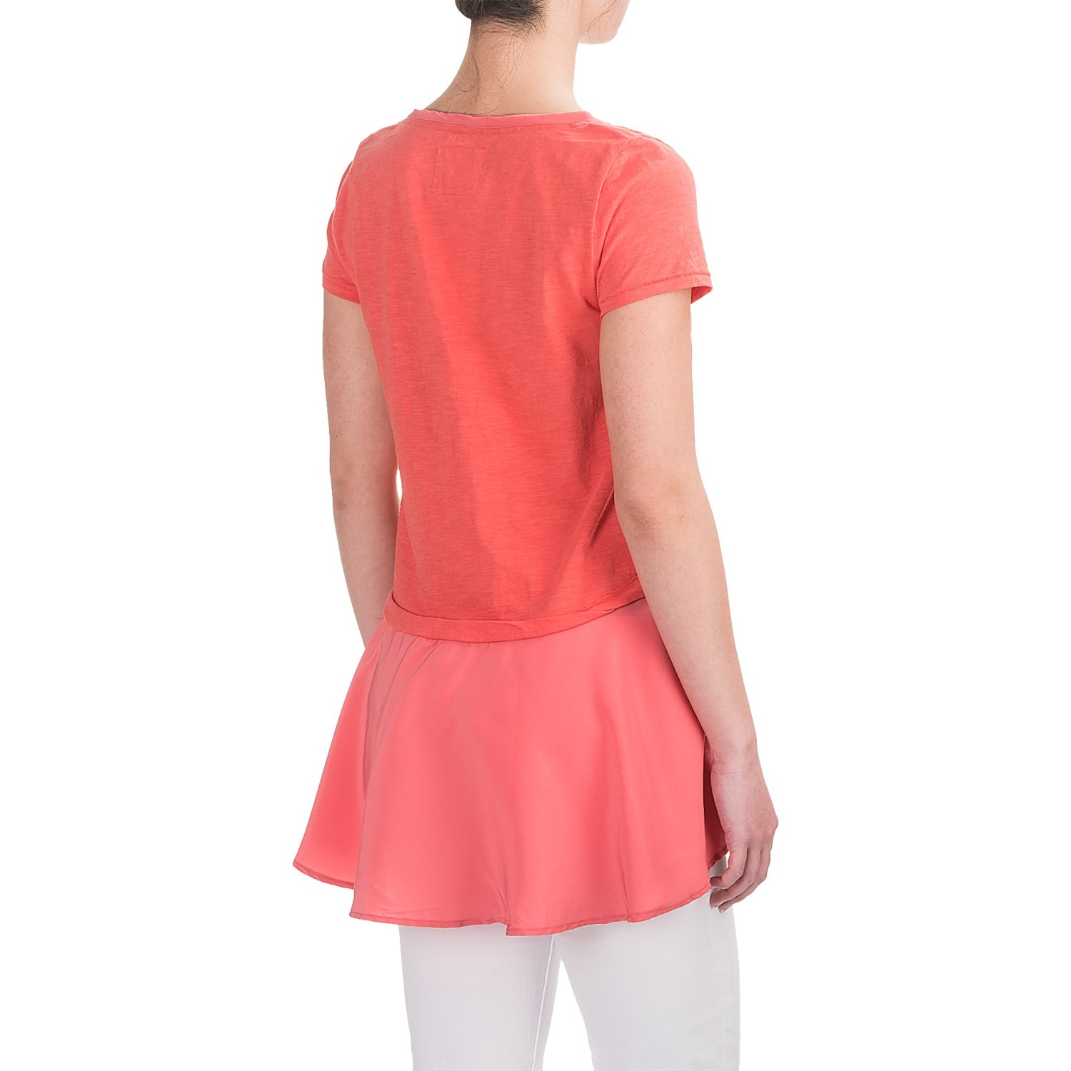 Cotton Layered-Look Shirt - Short Sleeve (For Women)