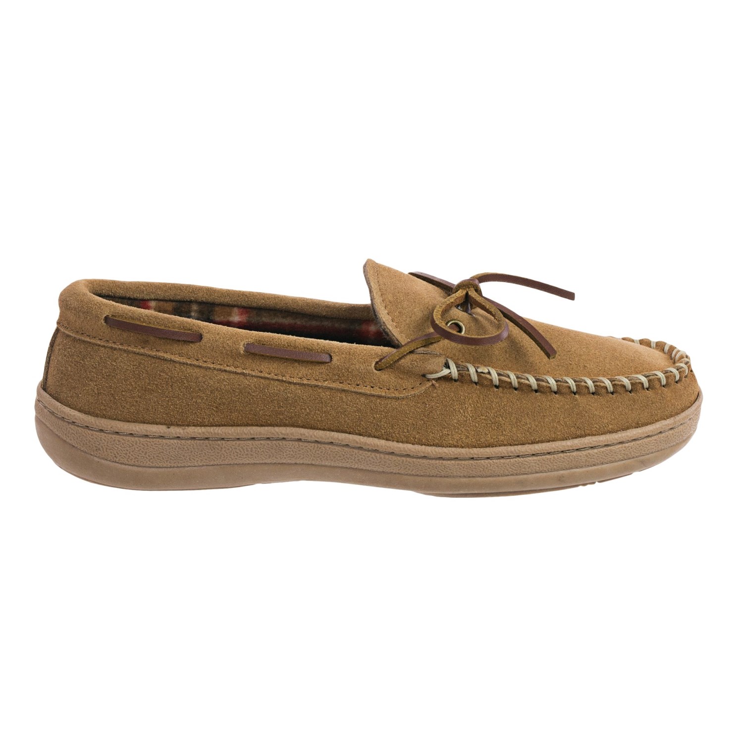 Clarks Plaid Suede Moccasins - Fleece Lined (For Men)